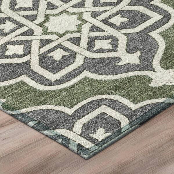 Chantille Machine Washable Indoor/Outdoor Abstract ACN3031 Olive 10 ft. x 14 ft. Area Rug