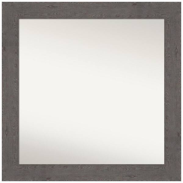 Amanti Art Rustic Plank Grey 31.5 in. W x 31.5 in. H Non-Beveled Bathroom Wall Mirror in Gray