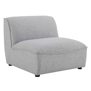 Comprise 1-Piece Light Gray Velvet 1-Seat Symmetrical Sectionals Armless Chair
