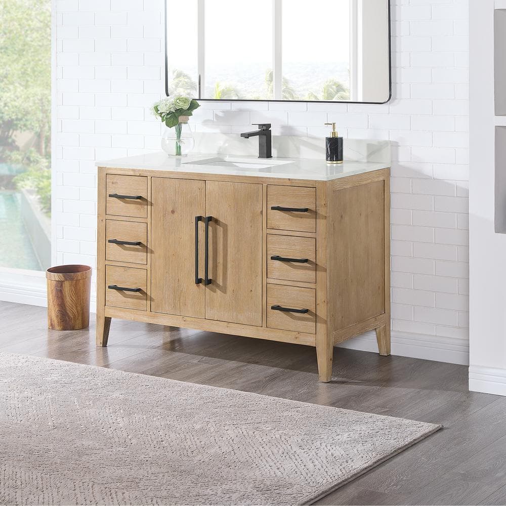Laurel 47.2" Weathered Fir Freestanding Bathroom Vanity Base