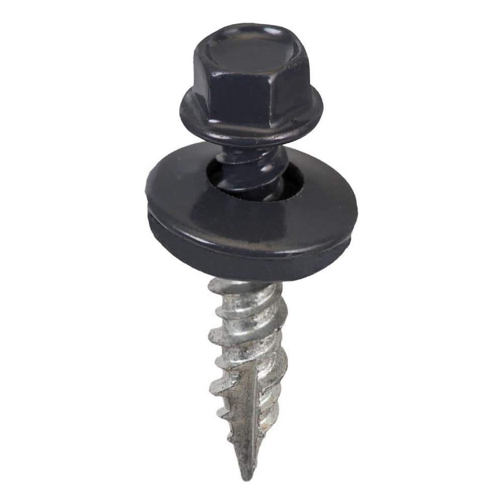 "#9 x 1 in. 1/4 in. Hex Head Metal to Wood Screws in Charcoal Gray (Bag of 250)" price history on PriceWatchPro