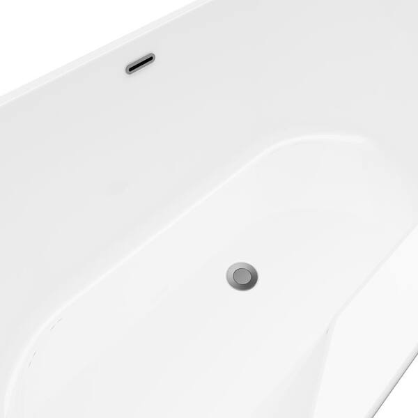 Coral 56 in. Acrylic Freestanding Flatbottom Non-Whirlpool Bathtub in White No Faucet Coral 56 in. Acrylic Freestanding Flatbottom Non-Whirlpool Bathtub in White No Faucet