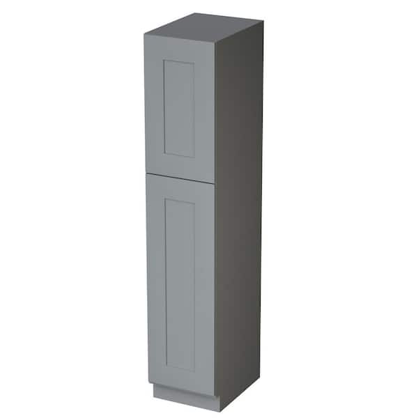 18 in. W x 24 in. Dx 96 in. H Plywood Ready to Assemble Floor Base Kitchen Cabinet Wall Pantry Cabinet in Gray W/ Shelve