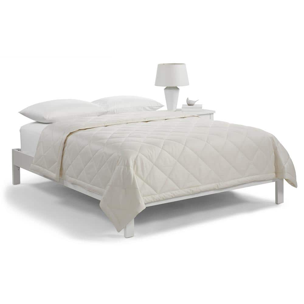 Twin Ivory Cotton Down Alternative Blanket with Antimicrobial Protection