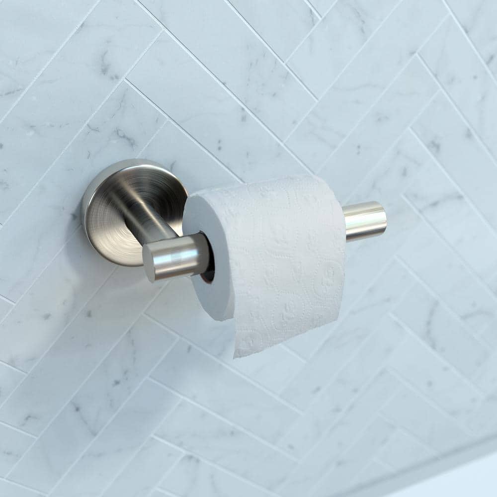 Brushed Nickel Modern Wall Mount Spare Toilet Paper Holder