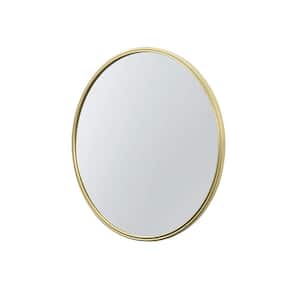 36 in. H x 36 in. W Gold Metal Circle Minimalist Mirror