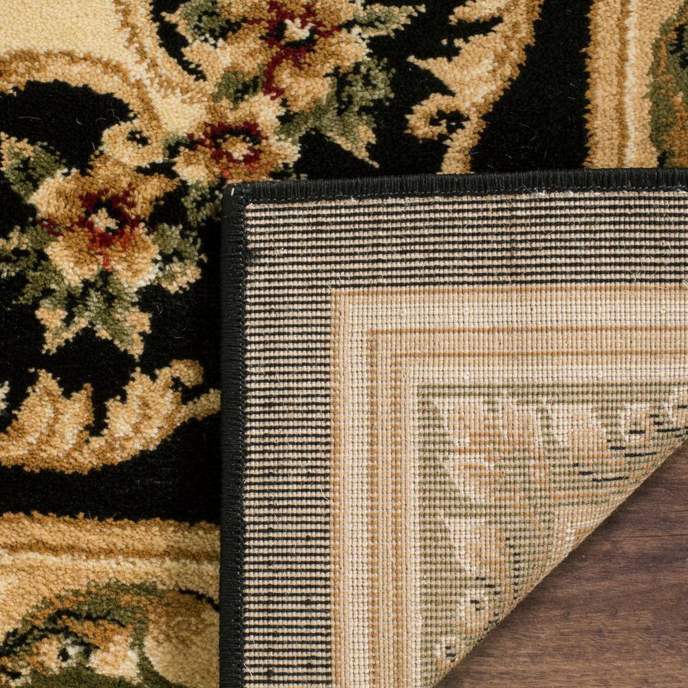 Black and Ivory Safavid Style Rectangular Area Rug