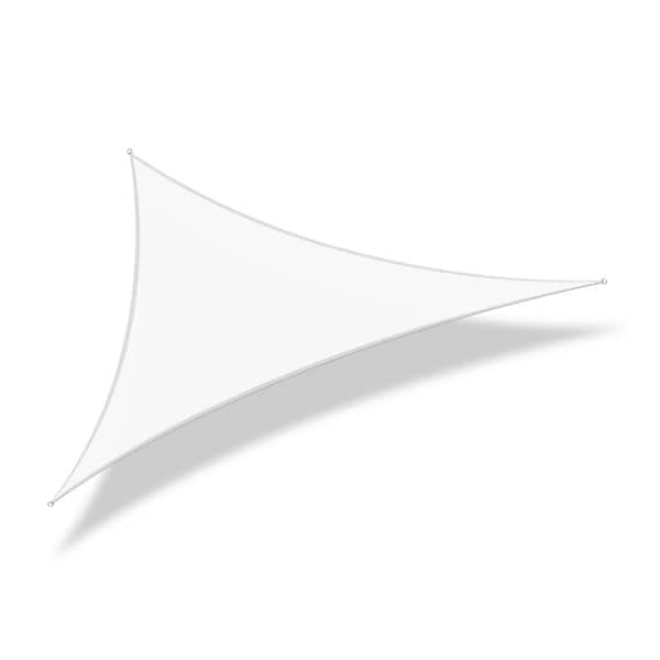 KHOMO GEAR 22 ft. x 22 ft. x 22 ft. White Triangular SunShade Sail with UV Proof Fabric