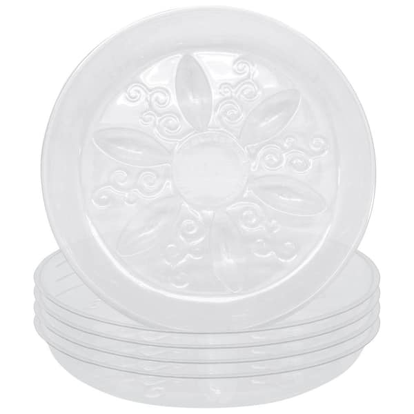 Arcadia Garden Products Heavy-Duty 8 in. Dia. Clear Plastic Saucer (5-Pack)