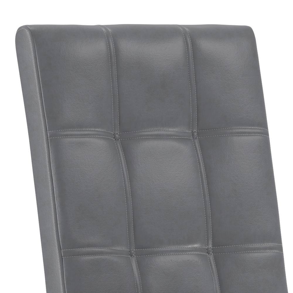 Stone Gray Faux Leather Upholstered Parsons Dining Side Chair