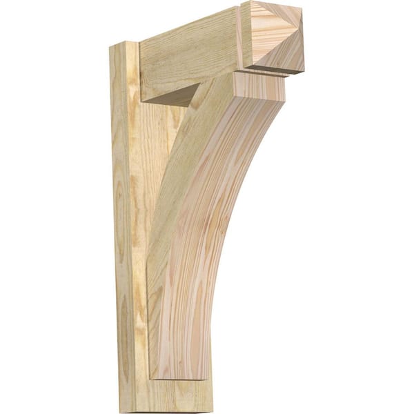 Ekena Millwork 6 in. x 24 in. x 16 in. Douglas Fir Thorton Arts and Crafts Rough Sawn Outlooker