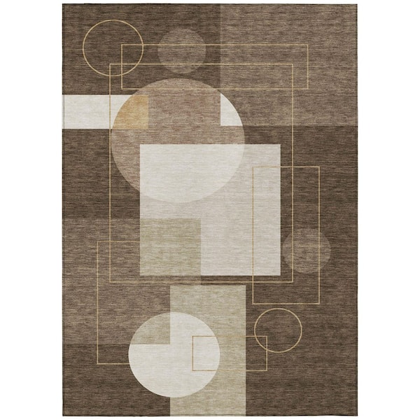 Chantille Machine Washable Indoor/Outdoor Abstract ACN2500 Chocolate 5 ft. x 7 ft. 6 in. Area Rug