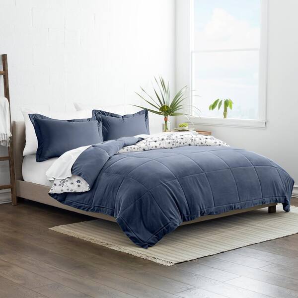 Luxury Down Alternative Hypoallergenic Twin Size Comforter Navy Blue 