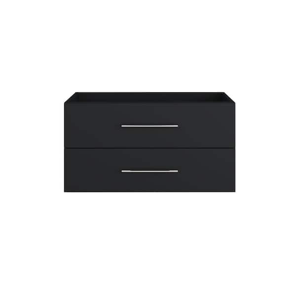 VOLPA USA AMERICAN CRAFTED VANITIES Napa 40 in. W x 20 in. D x 21 in. H Single Sink Bath Vanity Cabinet without Top in Matte Black, Wall Mounted