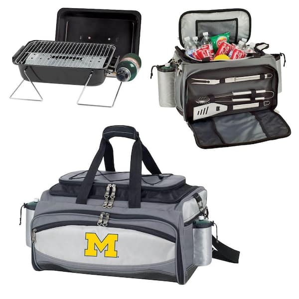 Picnic Time Michigan Wolverines - Vulcan Portable Propane Grill and Cooler Tote by Digital Logo