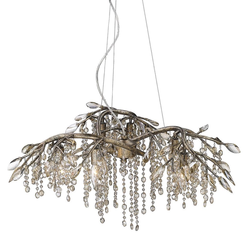 Mystic Gold Crystal Cascade 6-Light Chandelier
