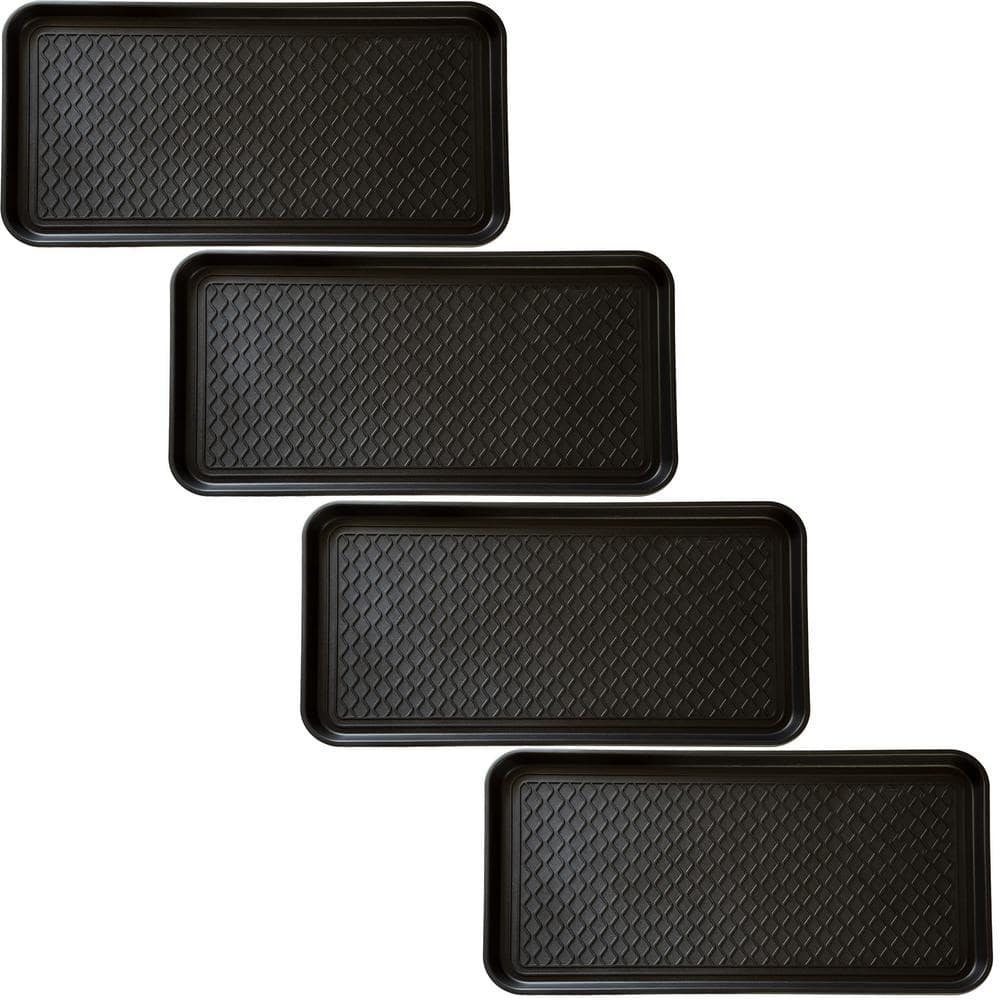 Black 15 in. x 30 in. Large Recycled Polypropylene All Weather Boot Tray (4 Pack) price history on PriceWatchPro