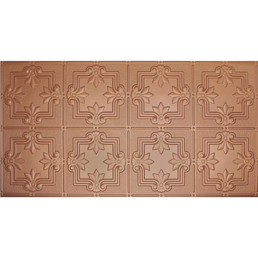 Dimensions 2 ft. x 4 ft. Glue Up Tin Ceiling Tile in Metallic Copper price history on PriceWatchPro