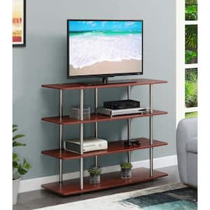 Designs2Go 47.25 in. Cherry XL Highboy TV Stand fits TVs up to 55 in. with 4-Shelves