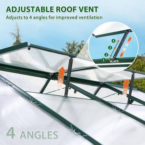 COOS BAY 6 ft. x 8 ft. x 7 ft. Outdoor Walk-In Greenhouse PC