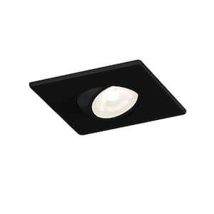 Midway 2 in. Mini Square 2700K-5000K Selectable CCT Remodel IC Airtight Gimbal Integrated LED Recessed Light Kit Black