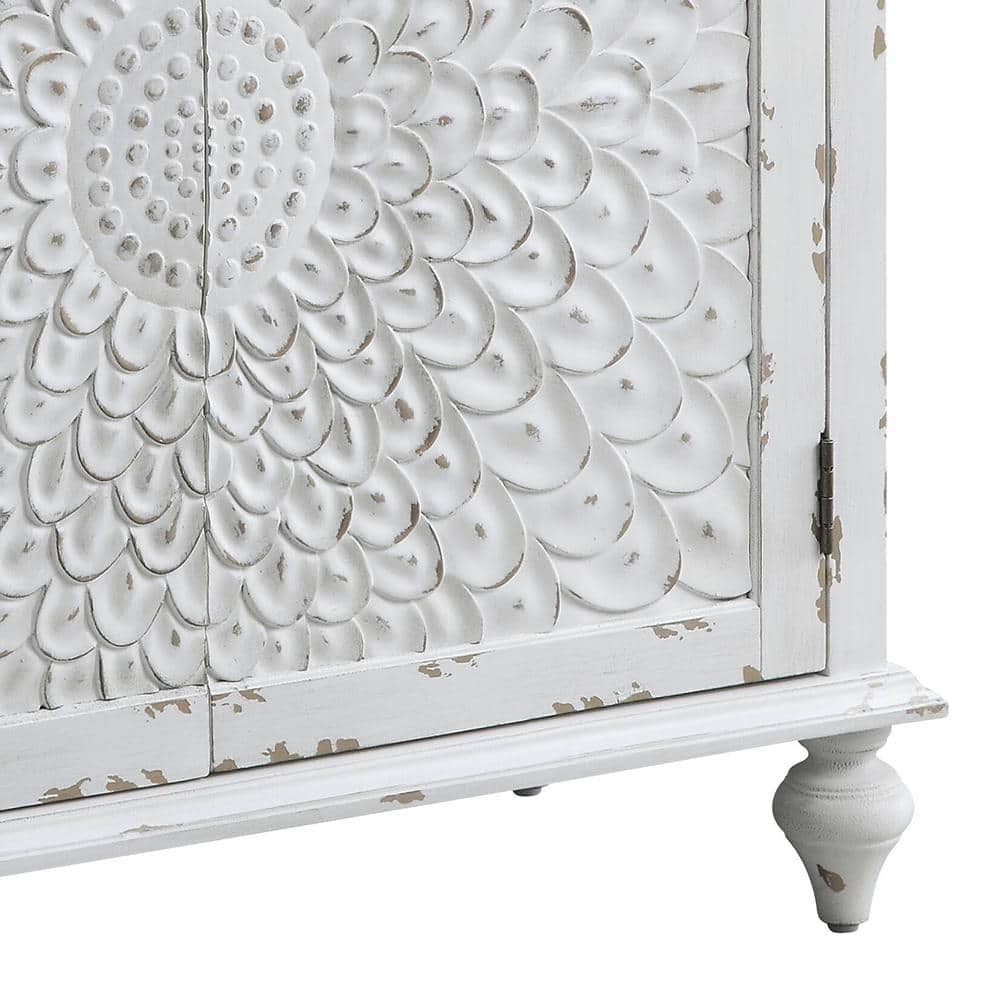 Antique White Daray Console Table with Bun Turned Legs