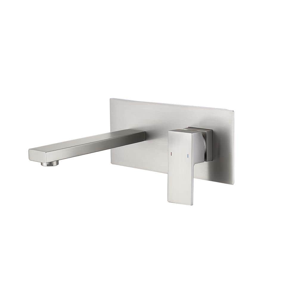 Single-Handle Wall Mount Bathroom Faucet in Brushed Nickel