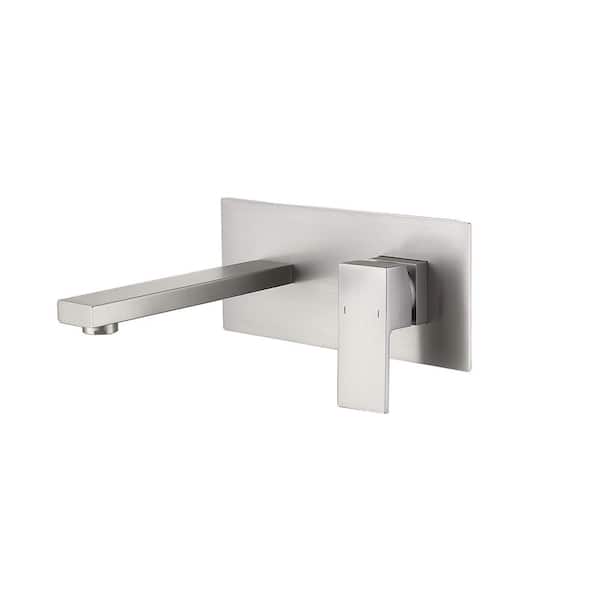 Unbranded Single-Handle Wall Mount Bathroom Faucet in Brushed Nickel