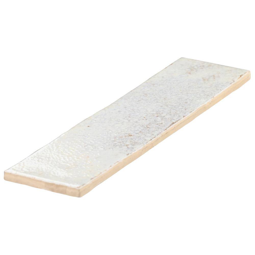 Mandalay White Polished Ceramic Subway Wall Tile 11.81 x 2.95 in
