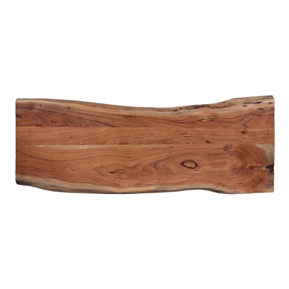 Natural Live Edge Acacia Wood and Metal Hairpin Console Table
