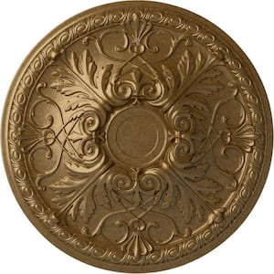 26 in. x 3 in. Tristan Urethane Ceiling Medallion (Fits Canopies up to 5-1/2 in.), Pale Gold