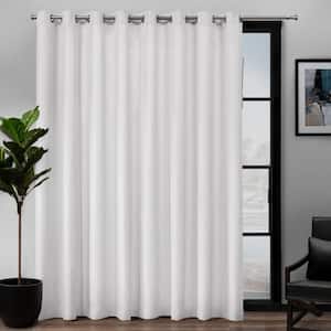 Loha Patio Winter White Solid Light Filtering Grommet Top Curtain, 108 in. W x 84 in. L