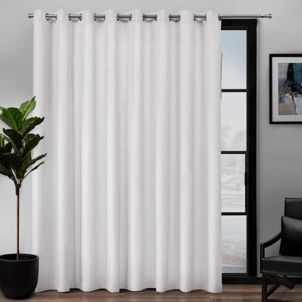 EXCLUSIVE HOME Loha Patio Winter White Solid Light Filtering Grommet Top Curtain, 108 in. W x 84 in. L