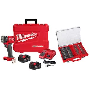 M18 FUEL 18V Lithium-Ion Brushless Cordless 3/8 in. Compact Impact Wrench FR Kit w/PO Metric/SAE Socket Set (36-Piece)