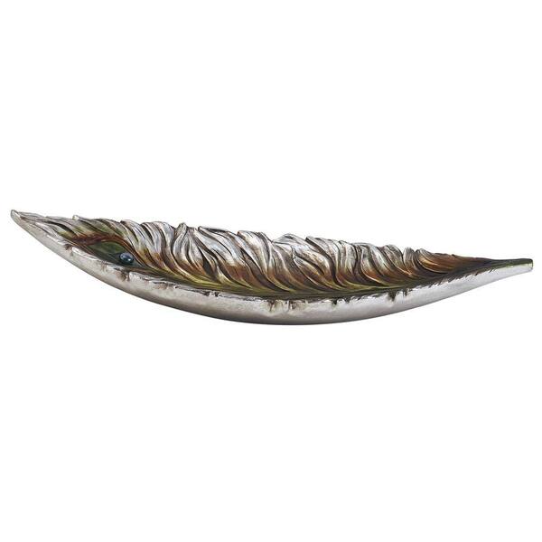 ORE International 25 in. L Peacock Decorative Bowl in Silver