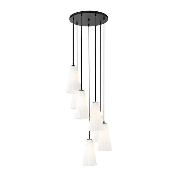 Unbranded Farrell 7-Light in Matte Black Chandelier with no bulbs included