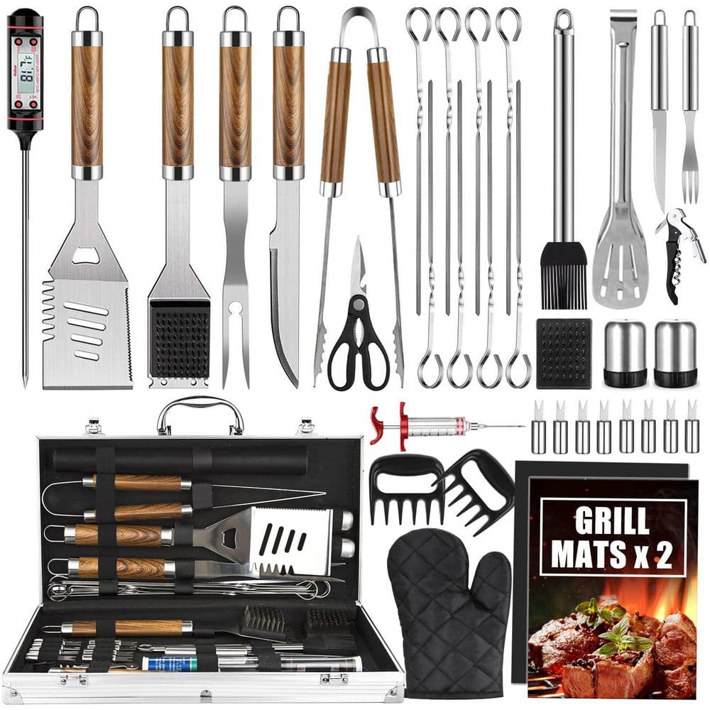 Numhew Deluxe 38-Piece Stainless Steel Grill Tool Set with