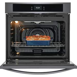 30 in. Single Electric Built-In Wall Oven with Convection in Black Stainless Steel
