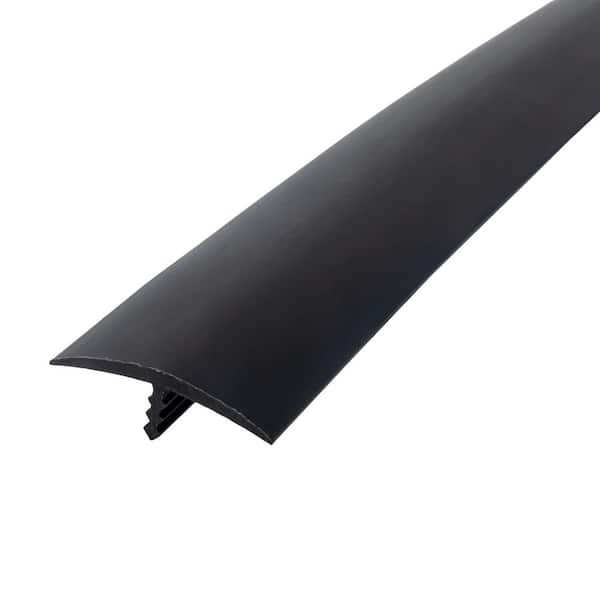 Outwater 1-1/4 in. Black Flexible Polyethylene Center Barb Hobbyist Pack Bumper Tee Moulding Edging 25 foot long Coil