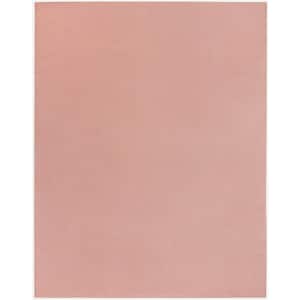 Essentials 7 ft. x 10 ft. Pink Solid Contemporary Indoor/Outdoor Patio Area Rug