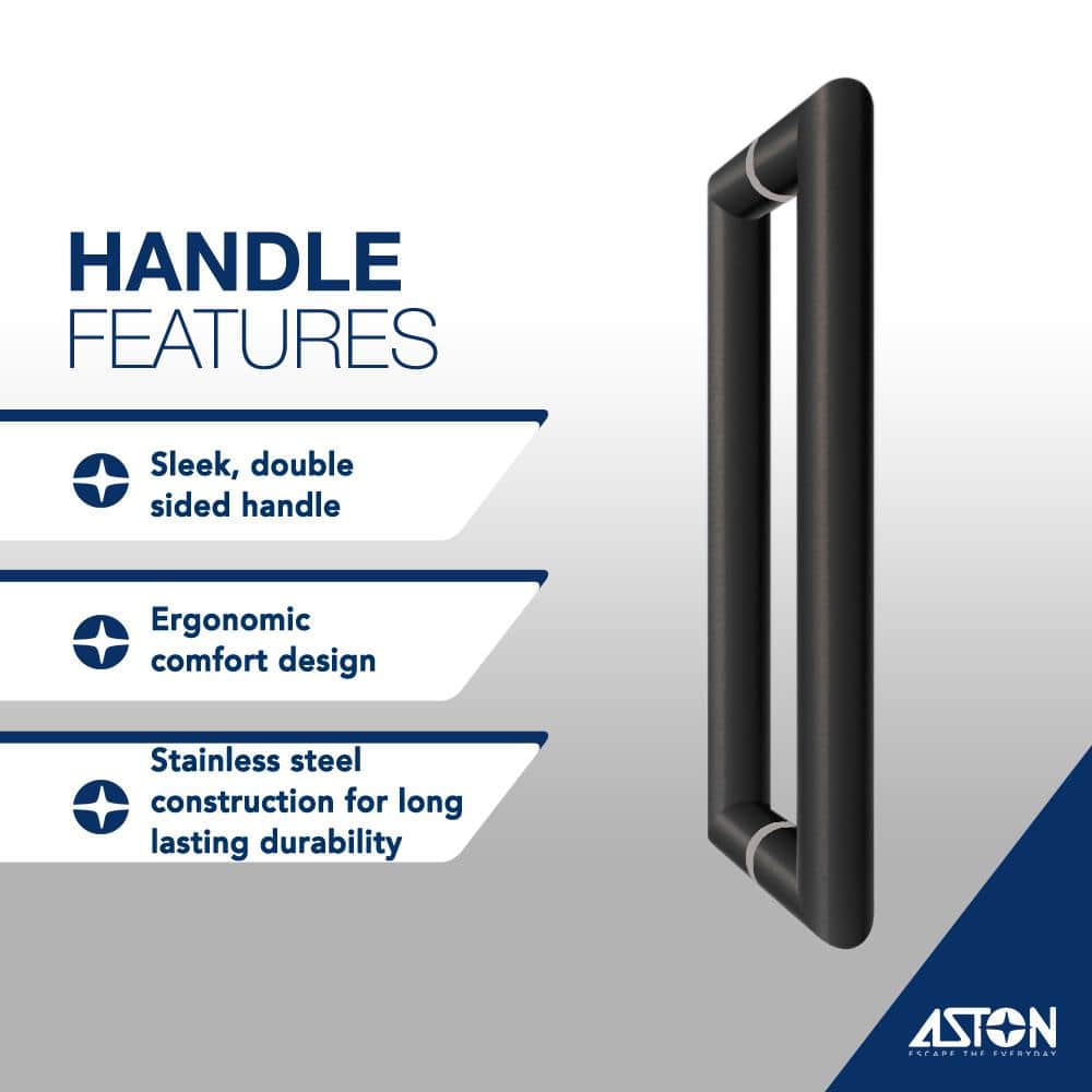 Belmore XL Frameless Hinged Shower Door with Frosted Glass and Oil Rubbed Bronze Finish