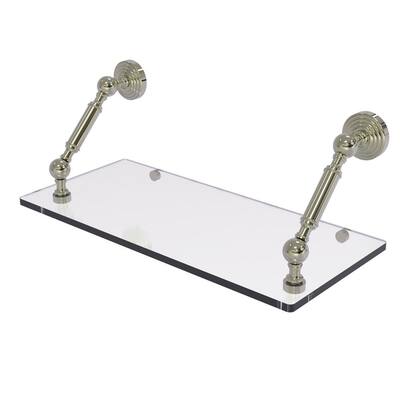 Waverly Place Collection 18 in. Floating Glass Shelf in Polished Nickel