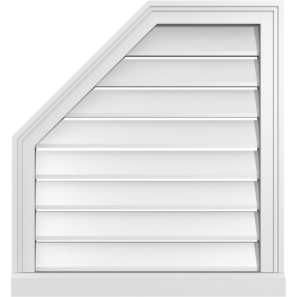 24 in. x 26 in. Octagonal Surface Mount PVC Gable Vent: Functional with Brickmould Sill Frame price history on PriceWatchPro