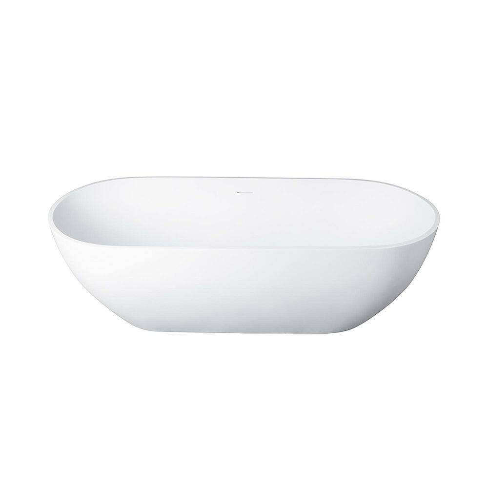 59.06 in. x 29.53 in. Freestanding Soaking Bathtub with Center Drain in Matte White, Handcrafted Stone Resin Solid price history on PriceWatchPro