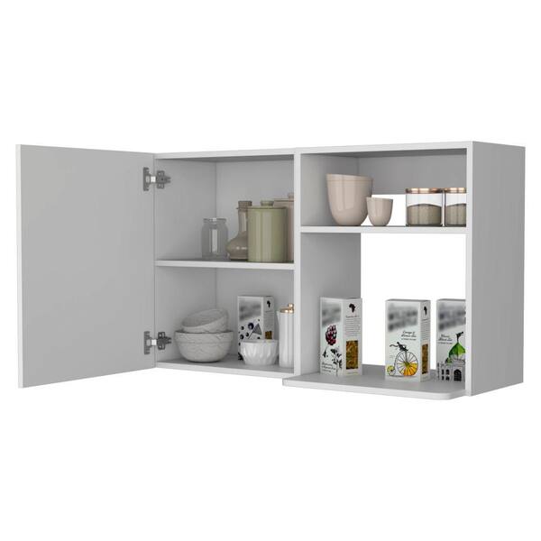 Amucolo 39.37 in. W x 15.75 in. D x 23.62 in. H White Wood Ready to Assemble Wall Kitchen Cabinet