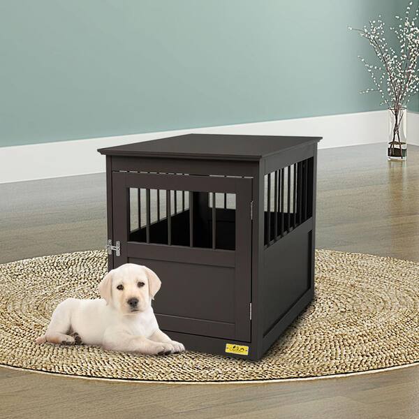 black dog crate end table