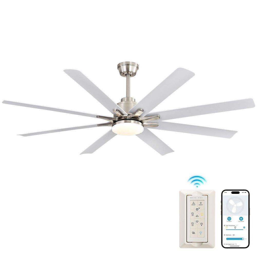52 in. Downrod Mount Smart Ceiling Fan with Lights, 6 Wind Speeds, 8 White ABS Blades, Voice Remote price history on PriceWatchPro