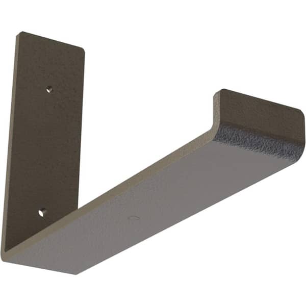 Ekena Millwork 2 in. x 6 1/2 in. x 10 in. Hammered Dark Bronze Steel Hanging Shelf Bracket