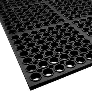 Easy clean, 35 in. x 60 in., Black, Waterproof Non-Slip 3 x 5 Indoor/Outdoor Rubber Door Mat