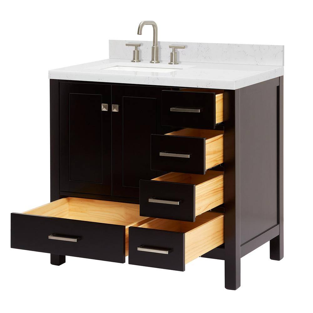 Cambridge 36" Espresso Single Basin Vanity with Shaker Doors